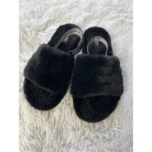 KOOLABURRA By Ugg Girls Faux Fur Slide Slippers Black Size 4